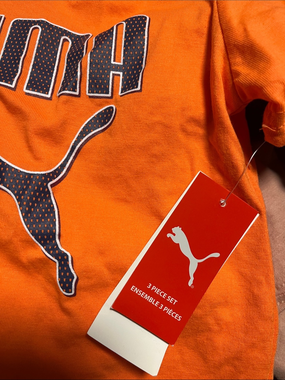 Puma Navy & Orange Kids Hooded Tracksuit - Picture 8 of 8